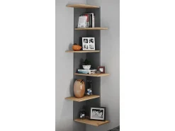 VCM Prateleira de parede Balos Antracite/carvalho mel A. 140 x L. 37 x P. 37 cm^ Prateleira