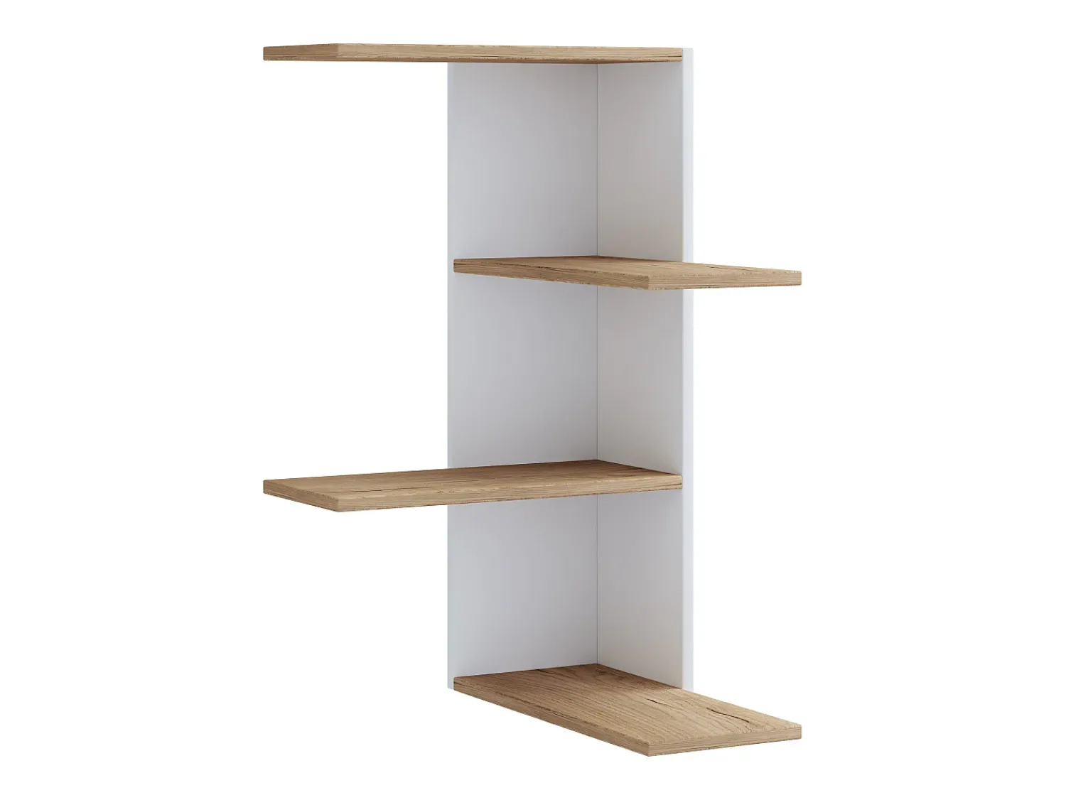 VCM Prateleira de parede Balos Branco/carvalho de mel A. 77 x L. 45 x P. 45 cm^ Prateleira