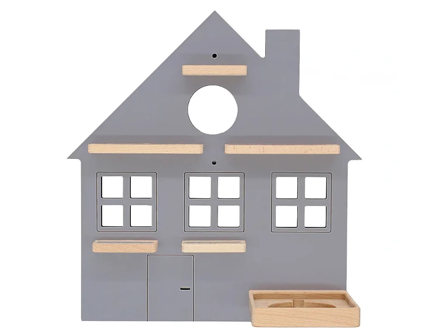 VCM Prateleira de parede BOARTI Regal Cinza A. 44 x L. 42 x P. 19 cm^ Prateleira
