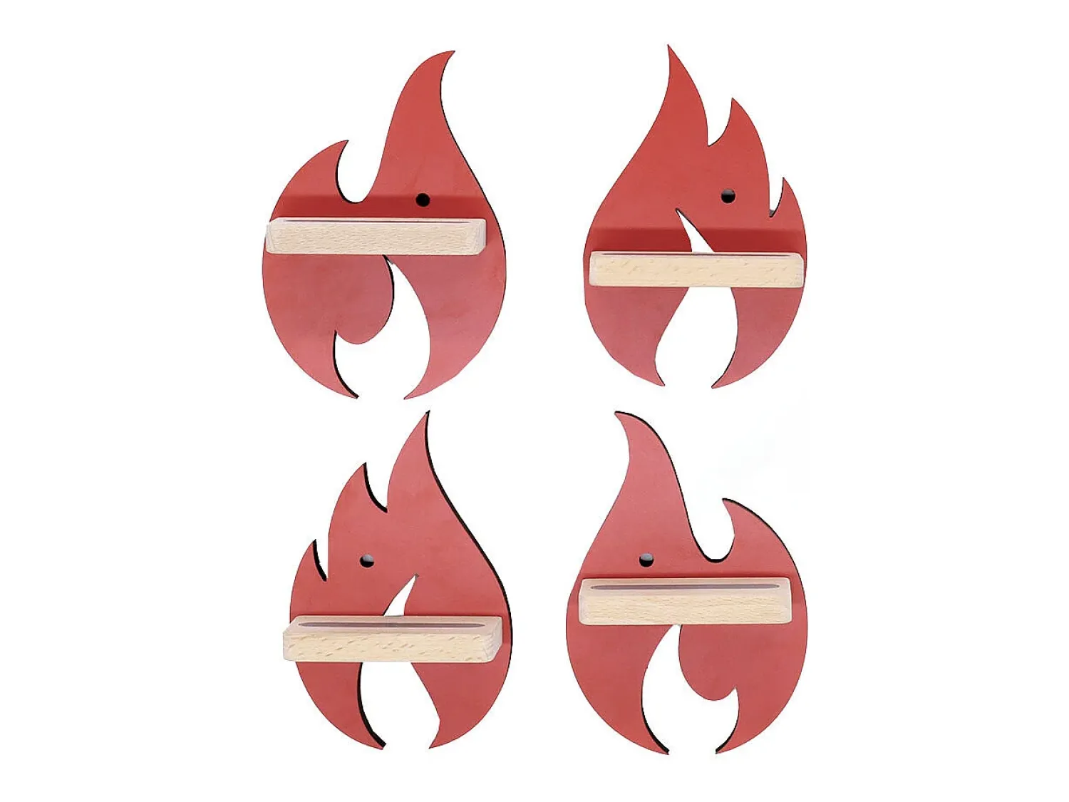 VCM Prateleira de parede BOARTI Regal Vermelho A. 31 x L. 21 x P. 5 cm^ Prateleira