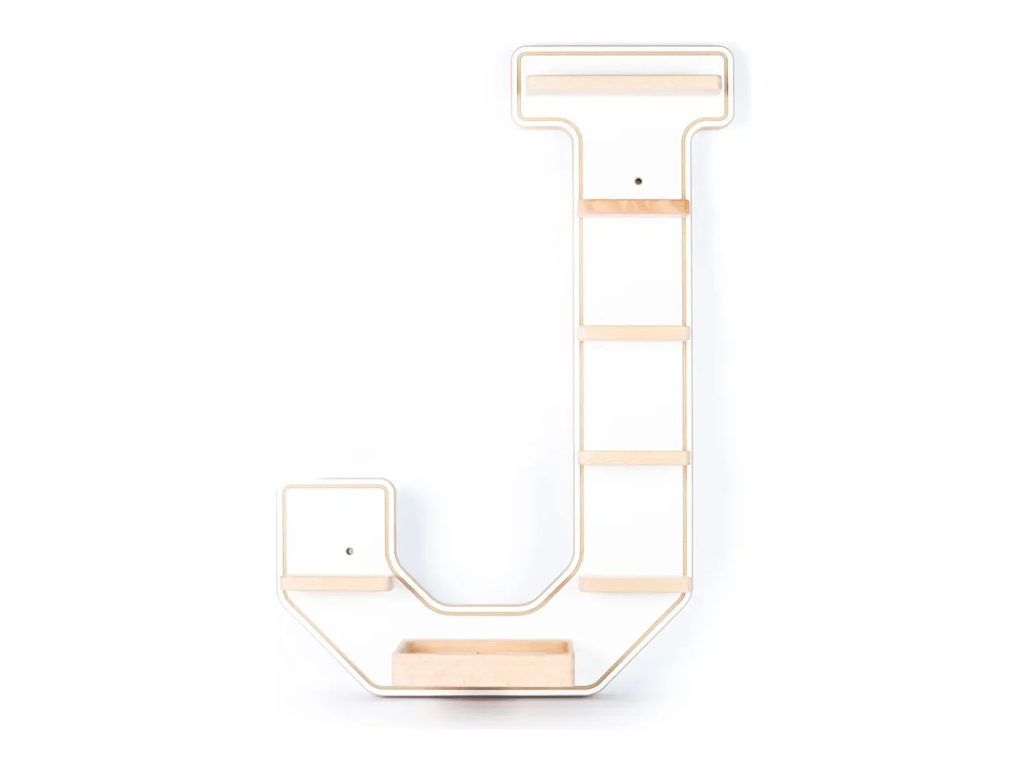 VCM Prateleira de parede BOARTI Buchstabe Branco A. 54 x L. 37 x P. 19 cm^ Prateleira