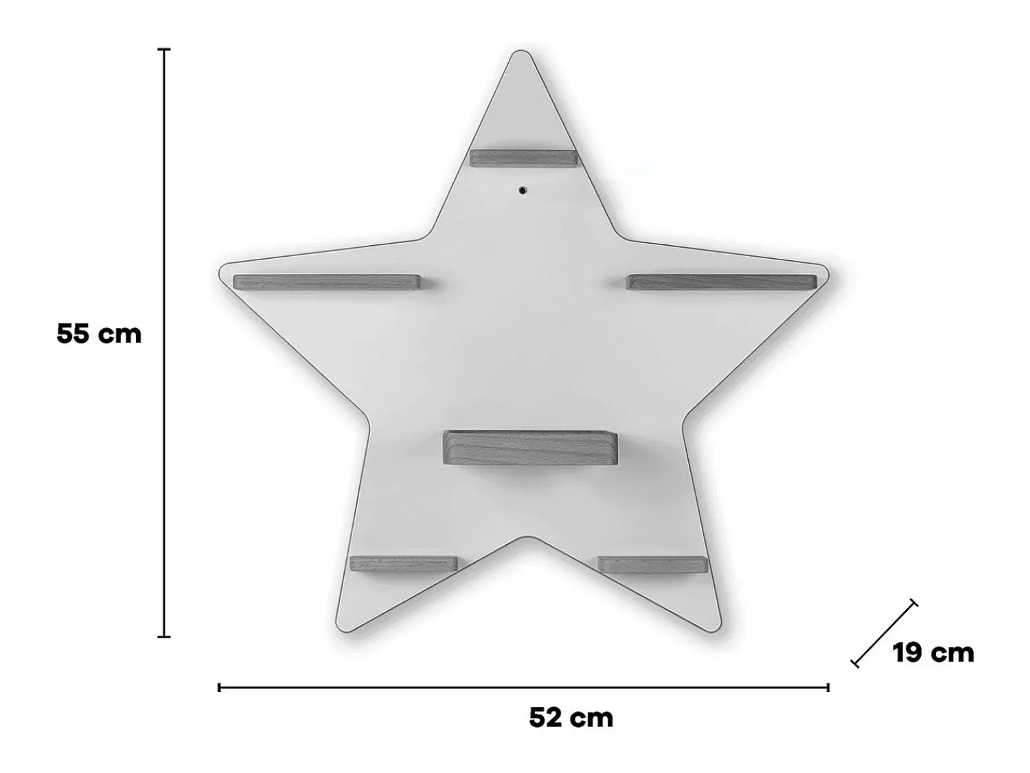 VCM Prateleira de parede BOARTI Regal Cinza A. 55 x L. 52 x P. 19 cm^ Prateleira