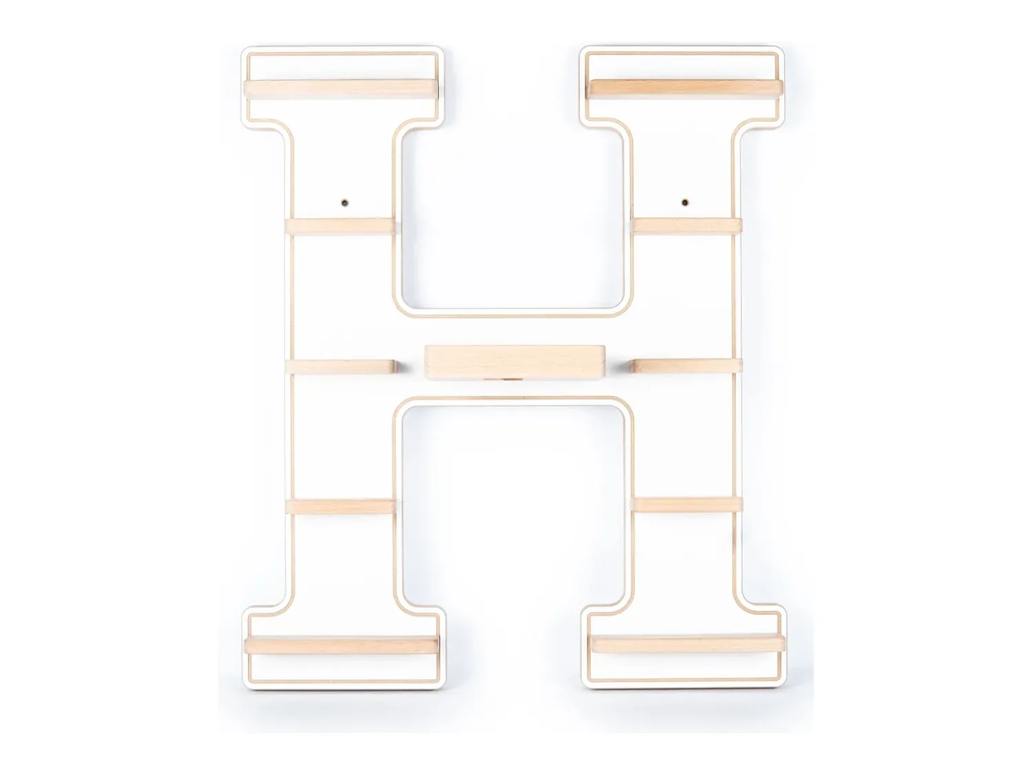 Prateleira|VCM Prateleira de parede BOARTI Buchstabe Branco A. 54 x L. 46 x P. 19 cm Multicor