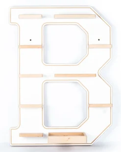 Hot VCM Prateleira de parede BOARTI Buchstabe Branco A. 54 x L. 41 x P. 19 cm Multicor