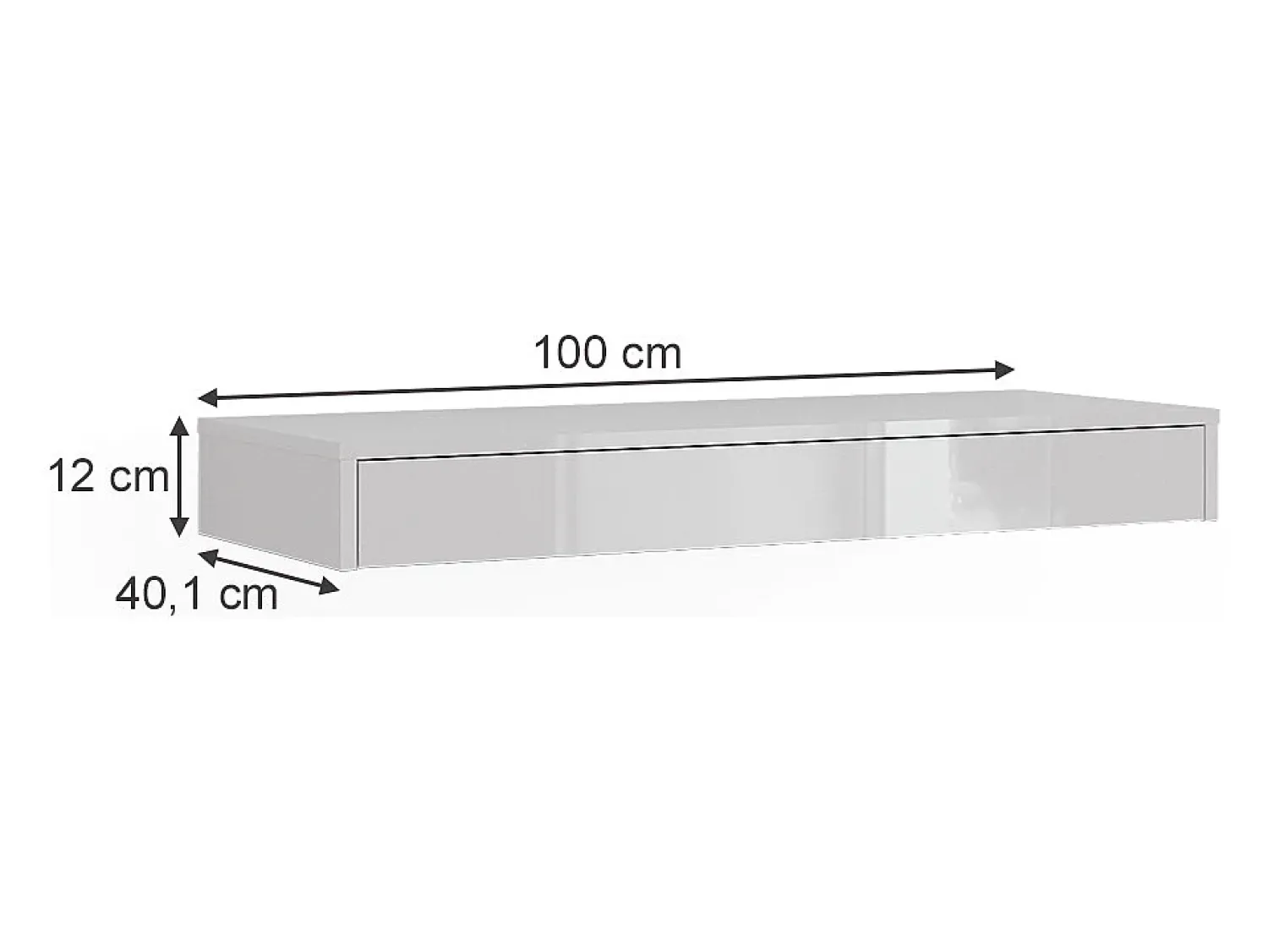 Vicco Prateleira de parede alto brilho 100x40.1x12 sherry^ Prateleira