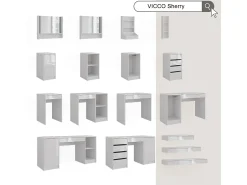 Vicco Prateleira de parede alto brilho 100x40.1x12 sherry^ Prateleira