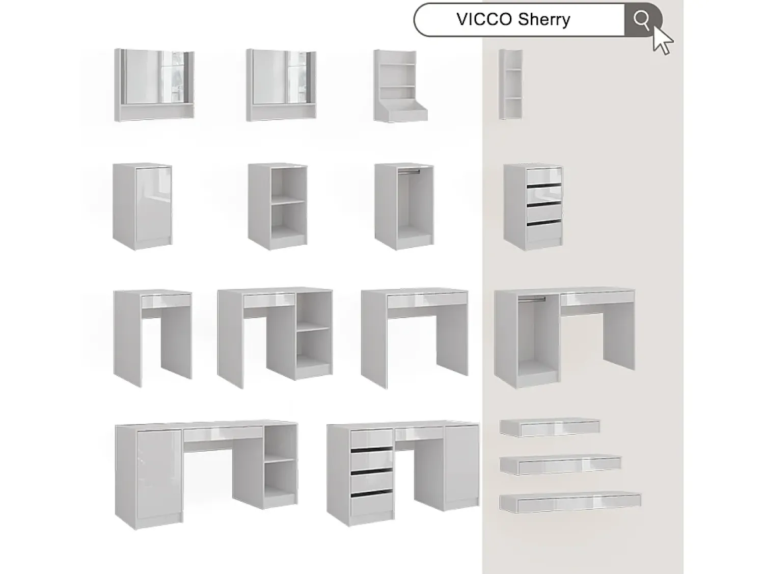 Vicco Prateleira de parede alto brilho 100x40.1x12 sherry^ Prateleira