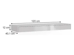 Prateleira*Vicco Prateleira de parede alto brilho 120x40.1x12 sherry Branco