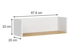 Clearance Vicco Prateleira de parede /artesanal 67.8x20x20 viktor Branco