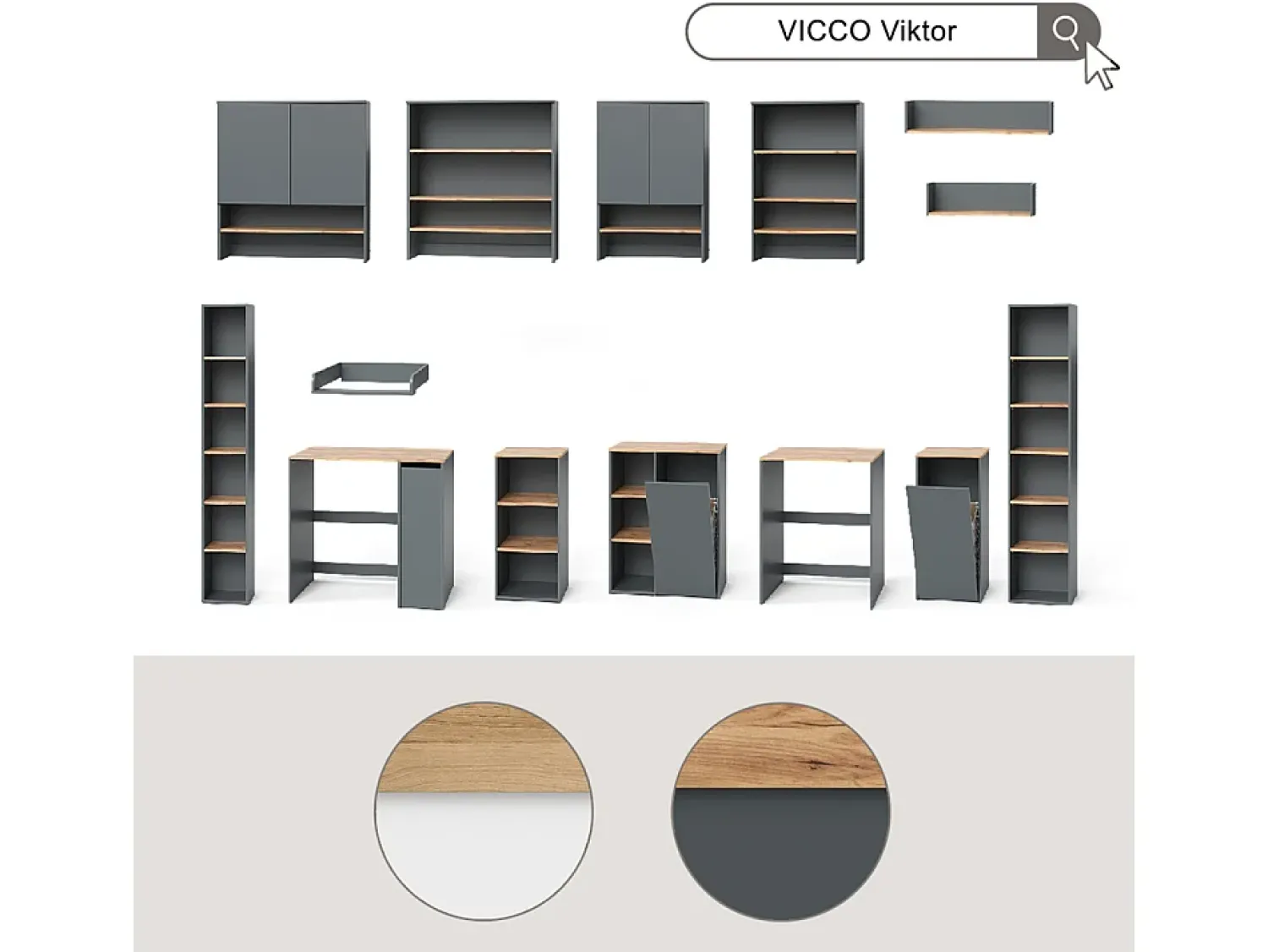 Clearance Vicco Prateleira de parede /artesanal 67.8x20x20 viktor Branco