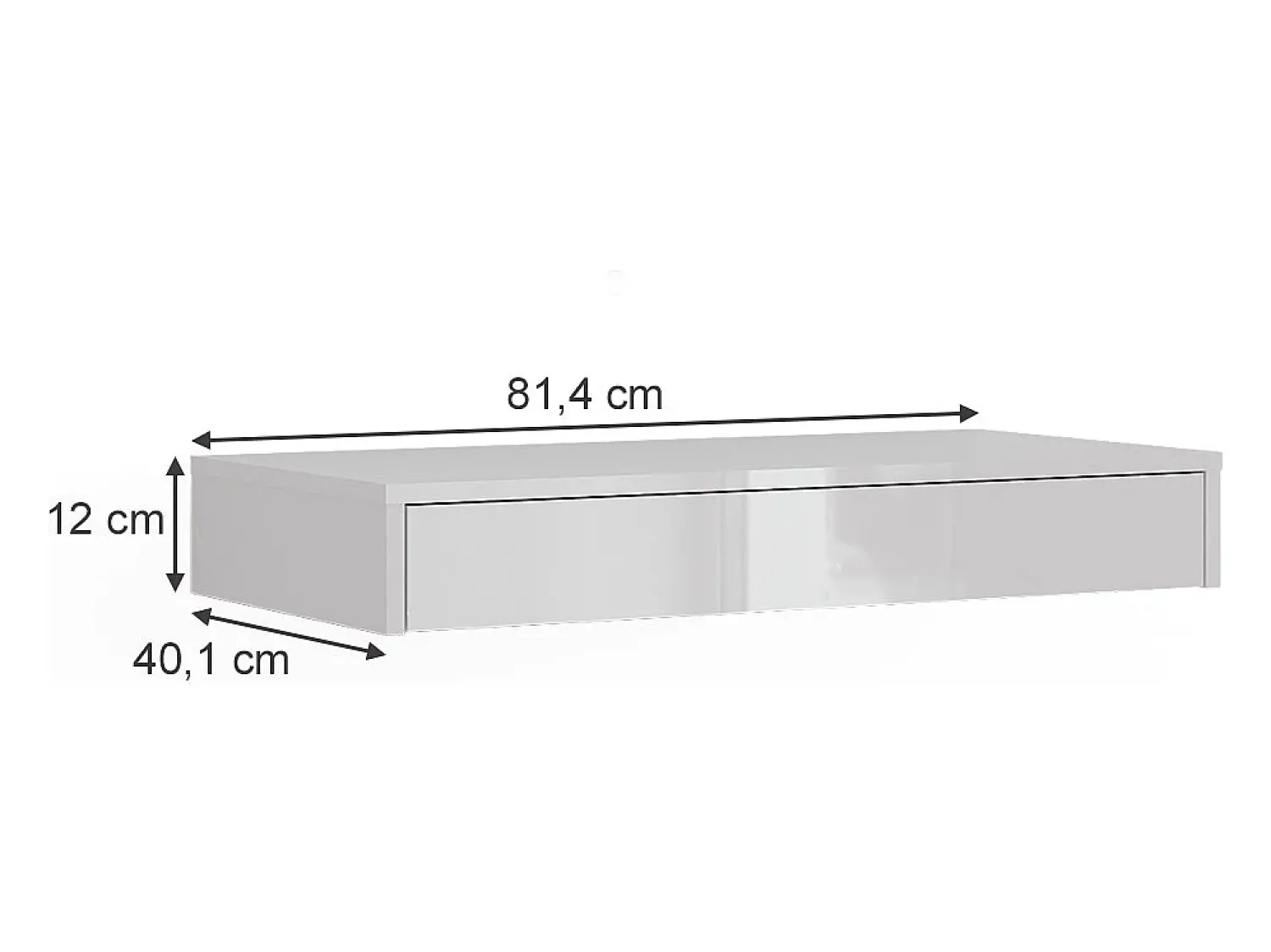 Vicco Prateleira de parede / brilhante 81.4x40.1x12 sherry^ Prateleira