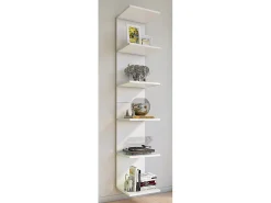 Best VCM Prateleira de parede branca Lazas 180x35x30 cm, design moderno, 5 compartimentos abertos, montagem segura na parede Branco