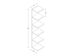 Best VCM Prateleira de parede branca Lazas 180x35x30 cm, design moderno, 5 compartimentos abertos, montagem segura na parede Branco