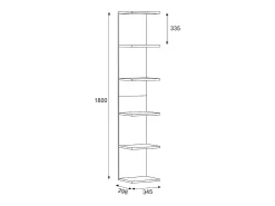 Best VCM Prateleira de parede branca Lazas 180x35x30 cm, design moderno, 5 compartimentos abertos, montagem segura na parede Branco