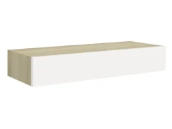 Prateleira de parede c/ gaveta MDF 60x23,5x10cm carvalho/branco PT310773^ Prateleira