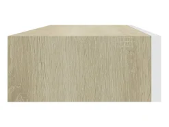Prateleira de parede c/ gaveta MDF 60x23,5x10cm carvalho/branco PT310773^ Prateleira