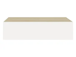 Clearance Prateleira de parede c/ gaveta MDF 40x23,5x10cm carvalho/branco PT657384 Castanho