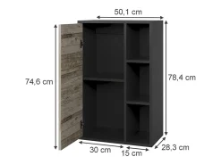 Prateleira*Vicco Prateleira de parede carvalho /areia 50.1x28.3x78.4 berno Preto