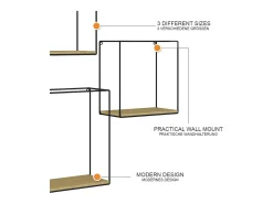 Vicco Prateleira de parede carvalho goldkraft 32x12x32 hilde^ Prateleira