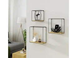 Vicco Prateleira de parede carvalho goldkraft 32x12x32 hilde^ Prateleira