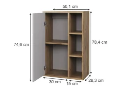 Vicco Prateleira de parede carvalho goldkraft/branco 50.1x28.3x78.4 berno^ Prateleira