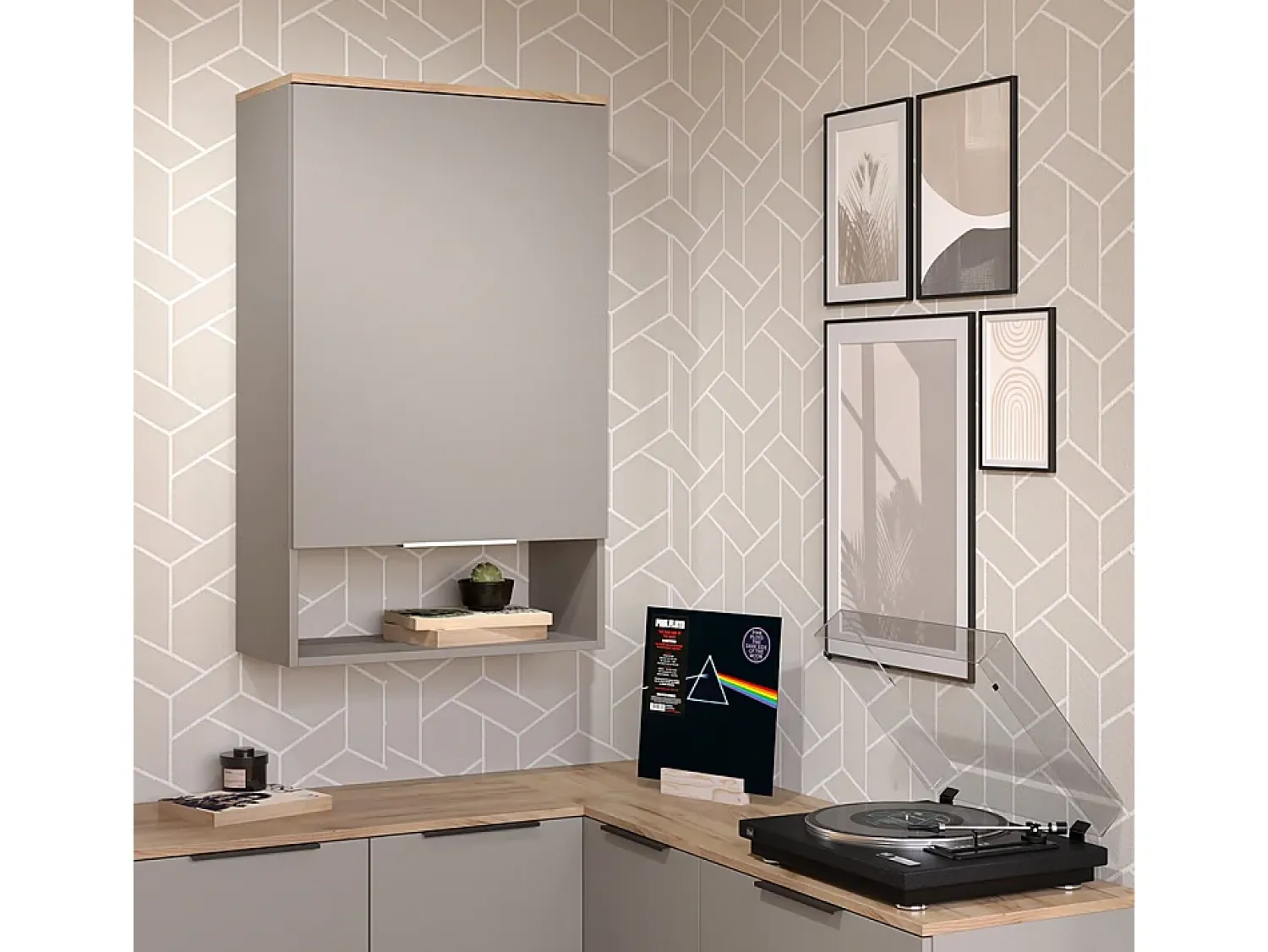 Prateleira|Vicco Prateleira de parede cinzento-bege 60x30x100 wido Taupe