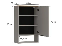 Prateleira|Vicco Prateleira de parede cinzento-bege 60x30x100 wido Taupe