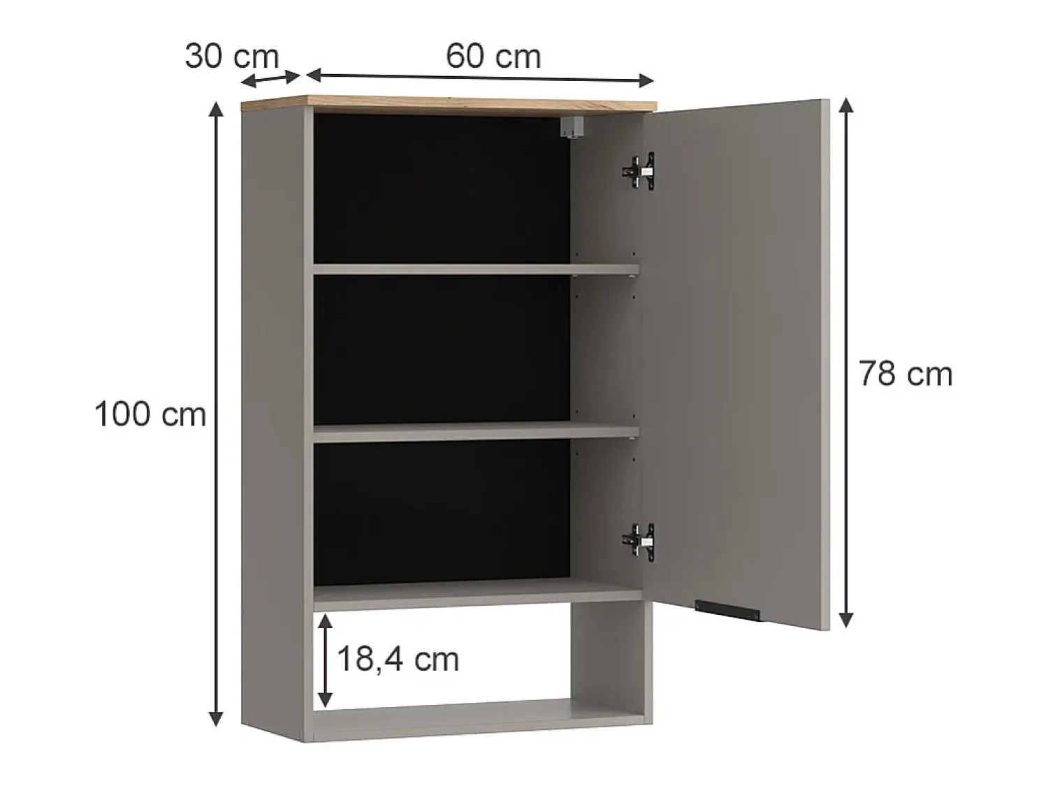 Prateleira|Vicco Prateleira de parede cinzento-bege 60x30x100 wido Taupe