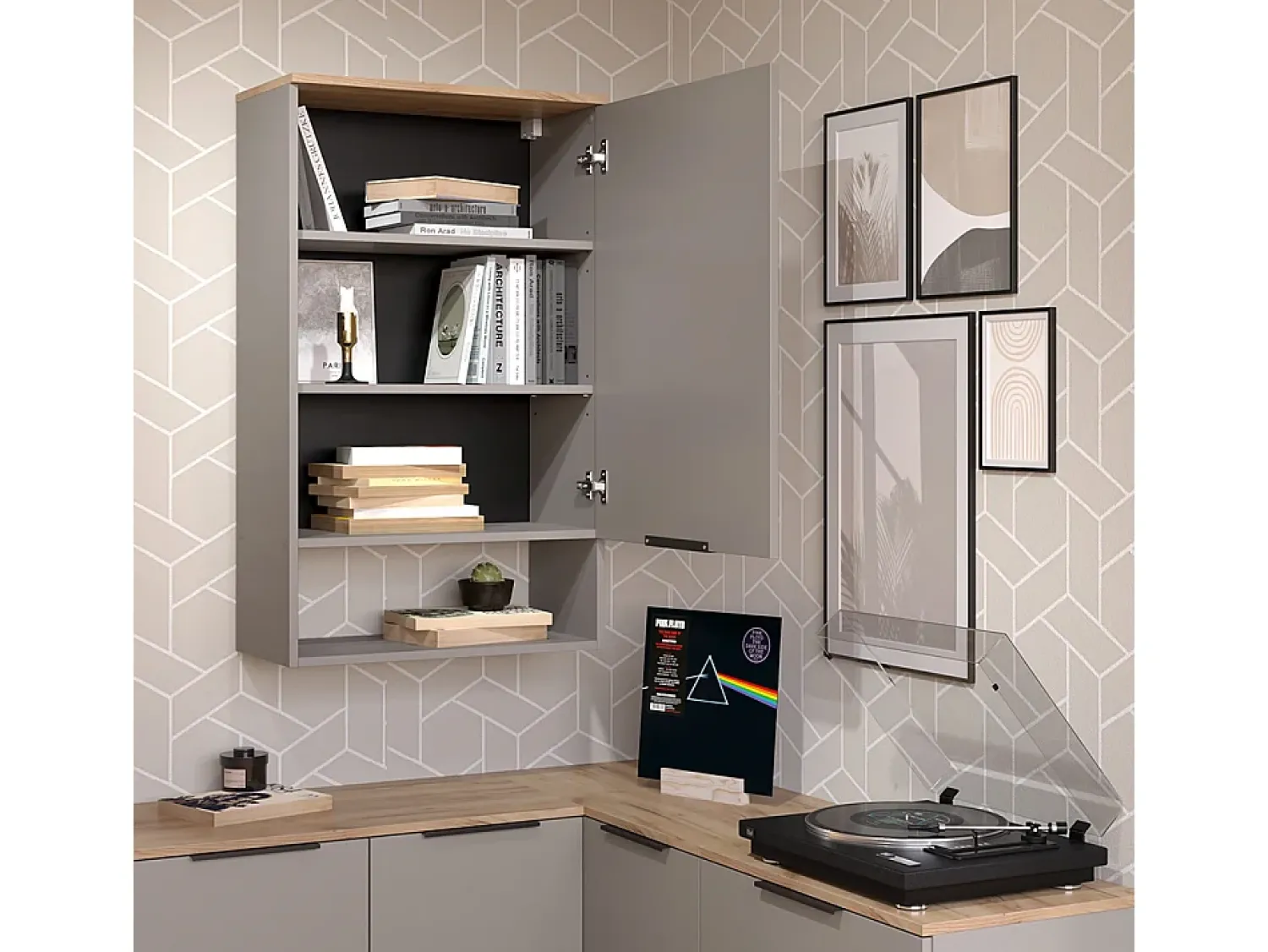 Prateleira|Vicco Prateleira de parede cinzento-bege 60x30x100 wido Taupe