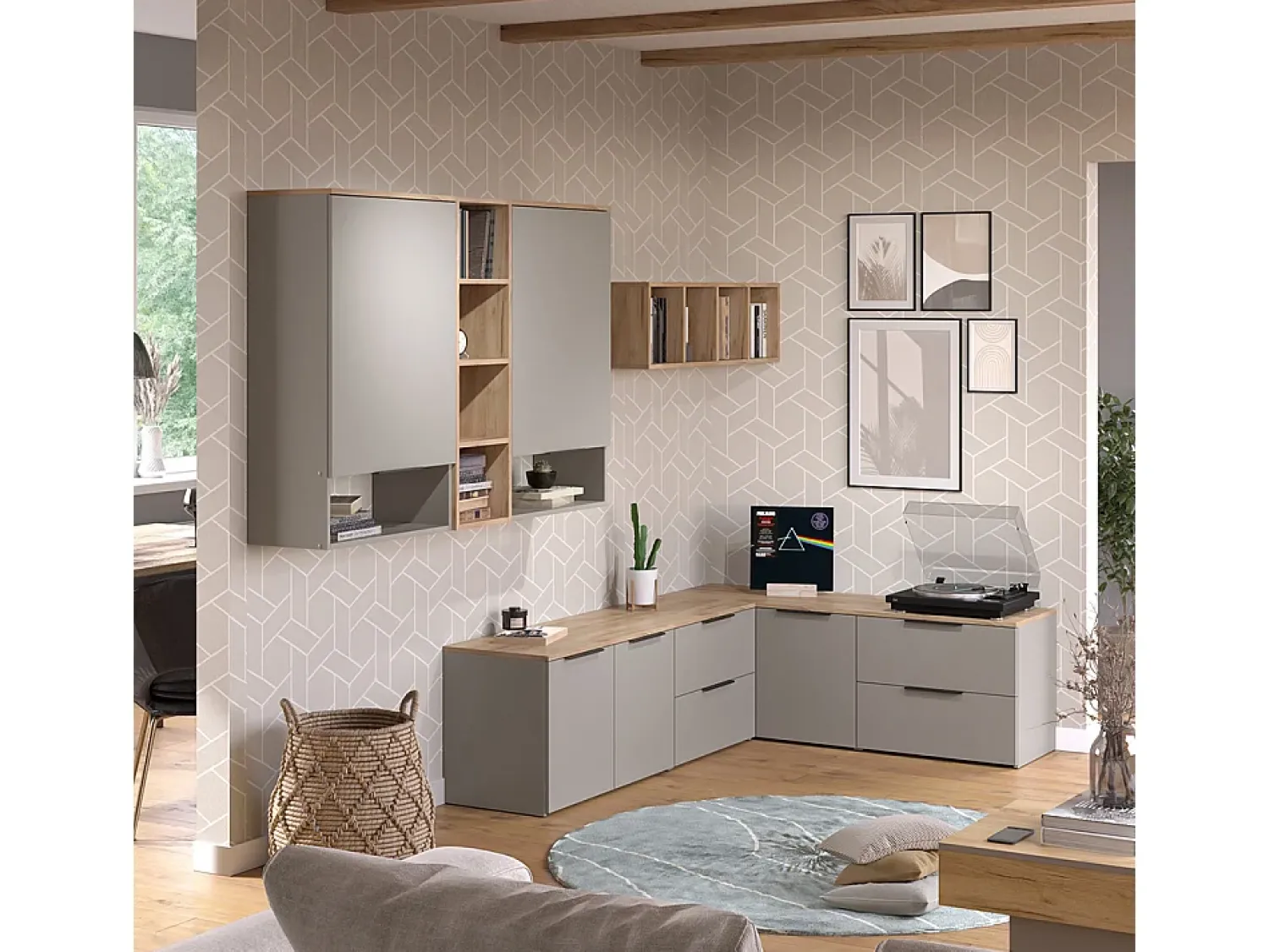 Prateleira|Vicco Prateleira de parede cinzento-bege 60x30x100 wido Taupe