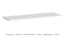 Discount Meublorama Prateleira de parede 120cm coleção SWITCH. Cor branca. Branco