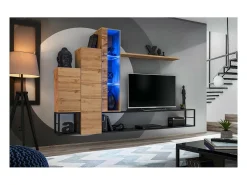 Prateleira|Meublorama Prateleira de parede 180cm coleção SWITCH. Cor carvalho wotan. Castanho
