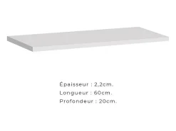 Online Meublorama Prateleira de parede 60cm coleção SWITCH. Cor branca. Branco