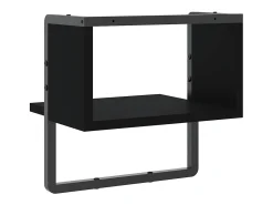 Clearance vidaxl Prateleira de parede com barra 30x25x30 cm Preto
