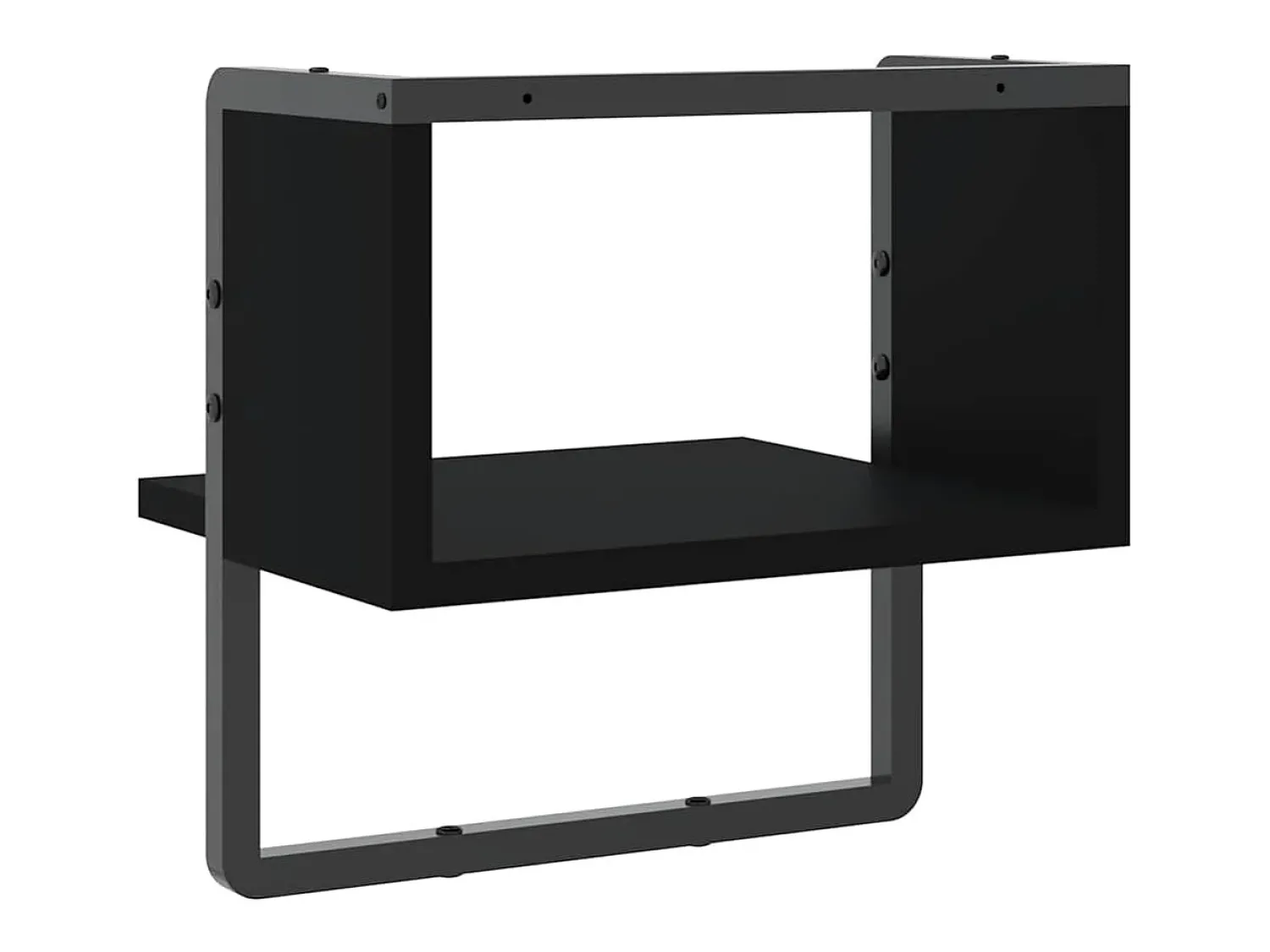 Clearance vidaxl Prateleira de parede com barra 30x25x30 cm Preto