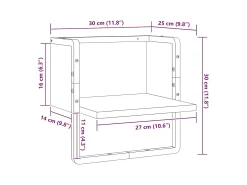 Clearance vidaxl Prateleira de parede com barra 30x25x30 cm Preto