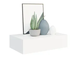 Prateleira de parede com gaveta MDF 40x23,5x10 cm PT144515^ Prateleira