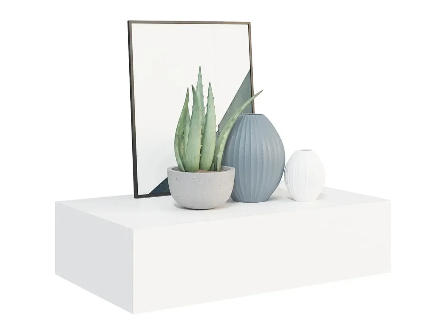 Prateleira de parede com gaveta MDF 40x23,5x10 cm PT144515^ Prateleira