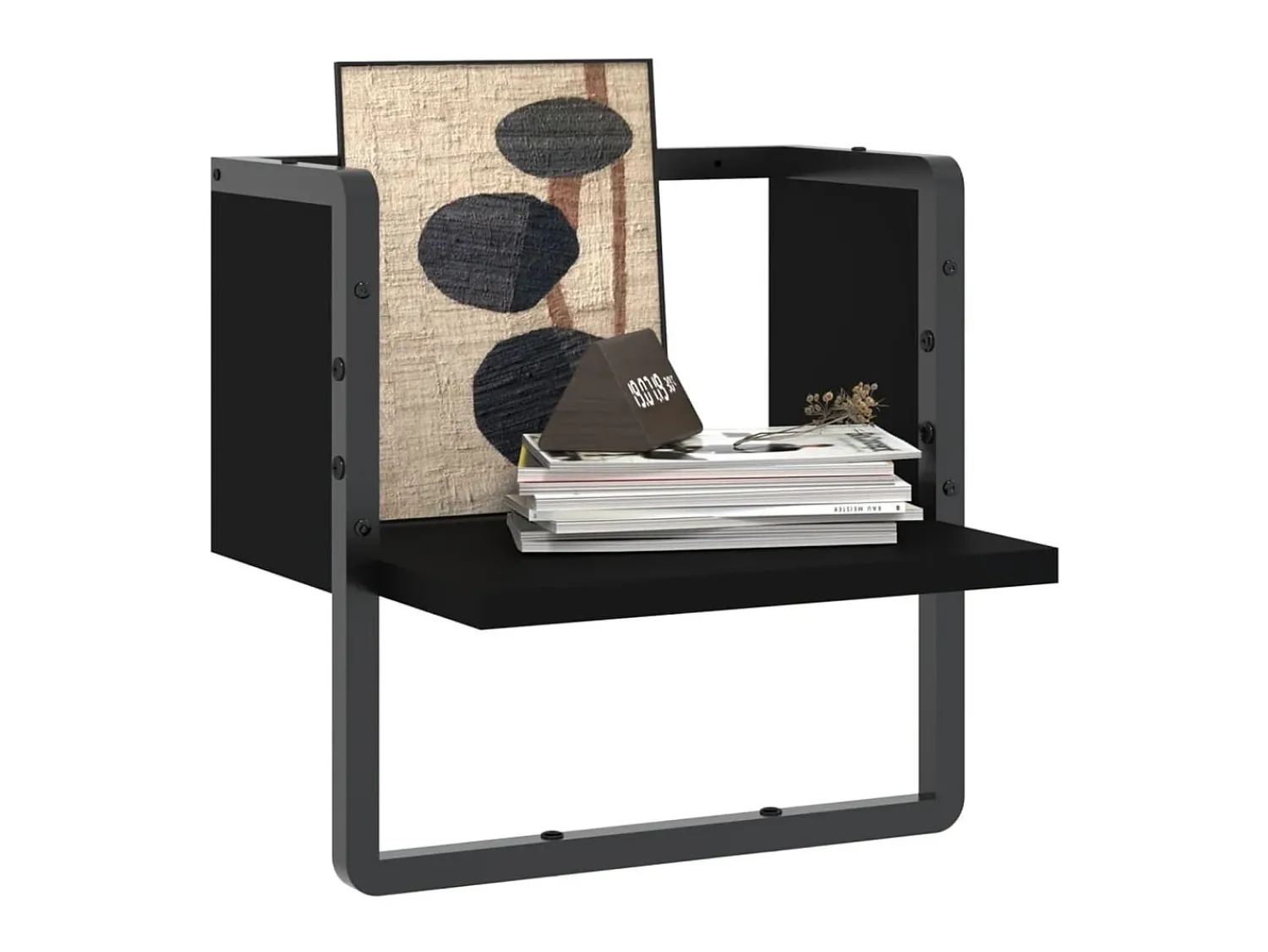 Prateleira* Prateleira de parede com barra 30x25x30 cm PT680267 Preto