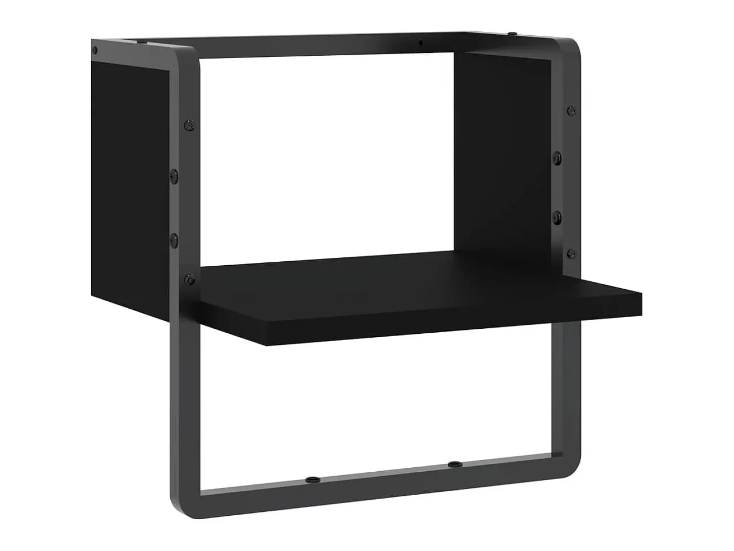 Prateleira* Prateleira de parede com barra 30x25x30 cm PT680267 Preto