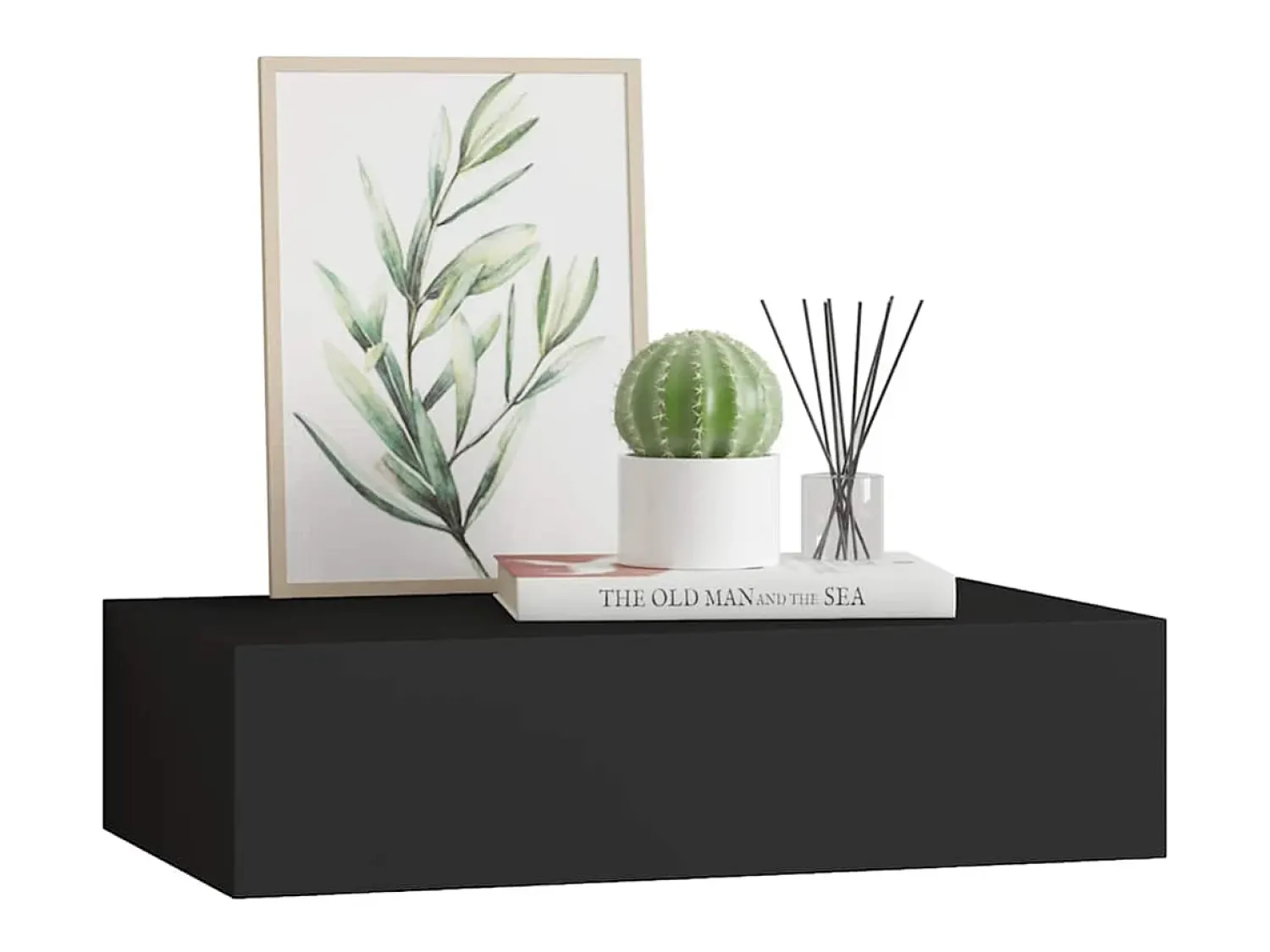 Prateleira|vidaxl Prateleira de parede com gaveta MDF 40x23,5x10 cm Preto