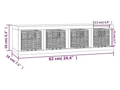 Prateleira*vidaxl Prateleira de parede com cestos 62x18x16 cm nogueira maciça Castanho