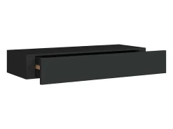 vidaxl Prateleira de parede com gaveta MDF 60x23,5x10 cm Preto