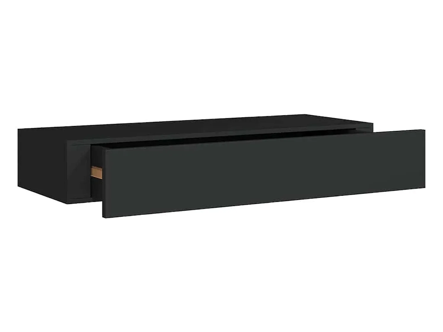 vidaxl Prateleira de parede com gaveta MDF 60x23,5x10 cm Preto
