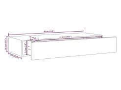 vidaxl Prateleira de parede com gaveta MDF 60x23,5x10 cm^ Prateleira