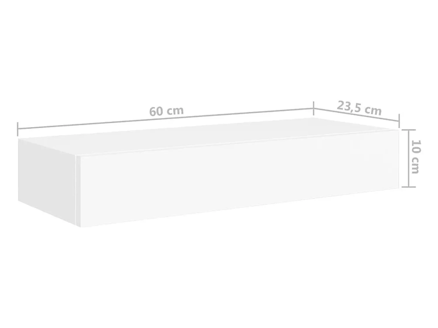 vidaxl Prateleira de parede com gaveta MDF 60x23,5x10 cm^ Prateleira