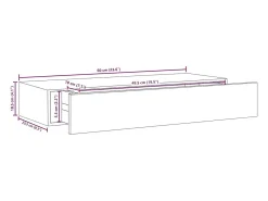 vidaxl Prateleira de parede com gaveta MDF 60x23,5x10 cm cor carvalho^ Prateleira