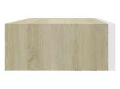 Prateleira|vidaxl Prateleira de parede com gaveta em carvalho e branco 40x23,5x10 cm MDF Castanho