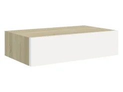 Prateleira|vidaxl Prateleira de parede com gaveta em carvalho e branco 40x23,5x10 cm MDF Castanho