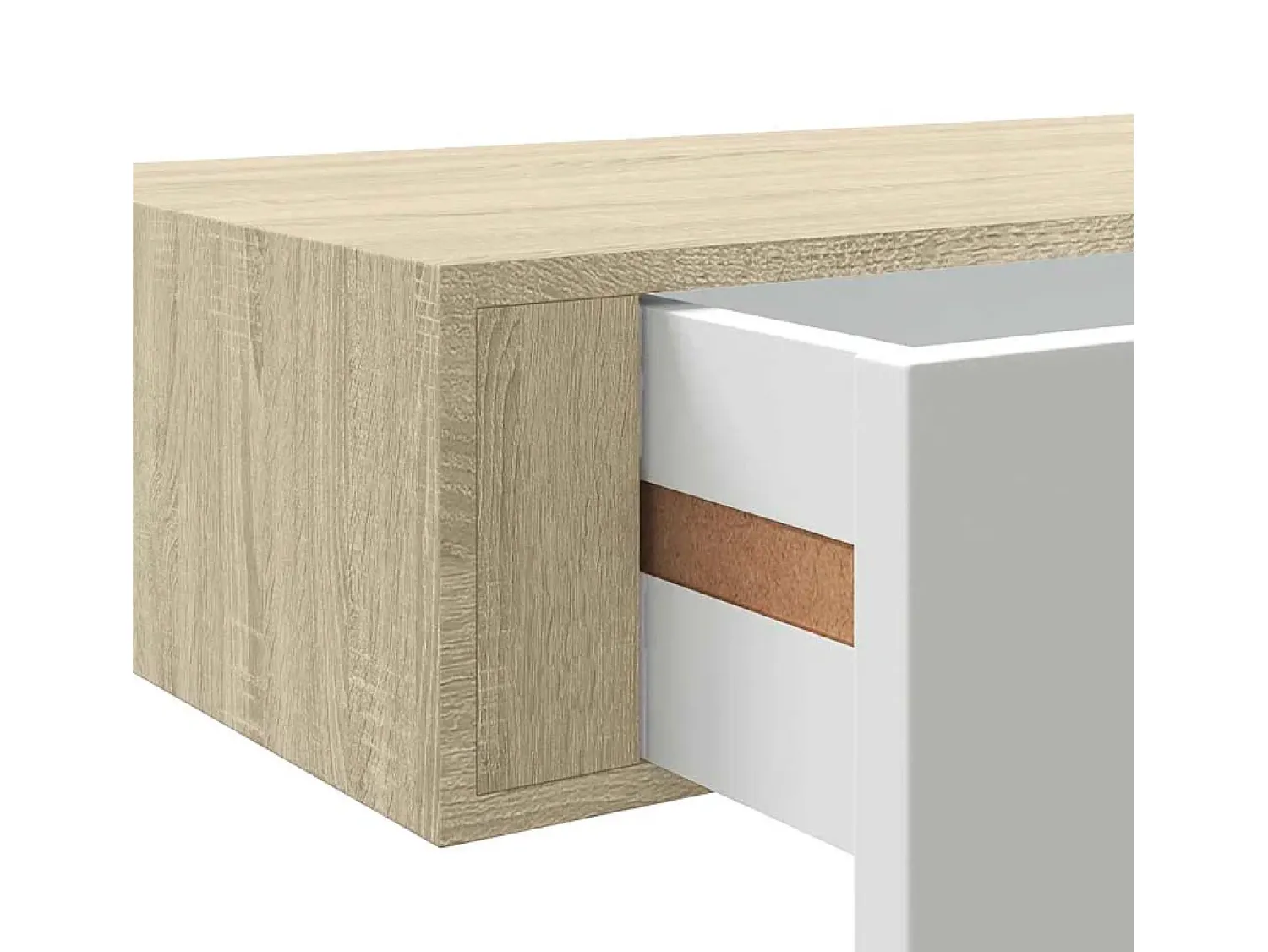 Prateleira|vidaxl Prateleira de parede com gaveta em carvalho e branco 40x23,5x10 cm MDF Castanho